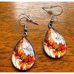 Fall Leaves Earrings New Teardrop Thanksgiving Autumn Leaf Season Dangle… Silver Photo 6