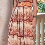 Sundance  Outback Bloom Sleeveless Floral Patchwork Midi‎ Dress Photo 0