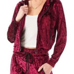 LF Emma & Sam Jacket Women Small Pink Purple Crush Velvet Zip Up Hoodie Photo 0