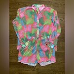 Jess Lea Malibu Sunset pleated short and top set. Size Large Pink Photo 6