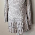 Wool Knit Ruffle Cardigan Gray Size M Photo 4