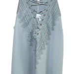 WAYF NWT ‎ Blue Lace Trim Cami Tank Top Criss Cross Spaghetti Strap girly Small Photo 0