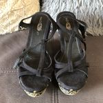 Rue 21 Etc! Black & Beige Wedge Sandals Size XL10 Photo 1