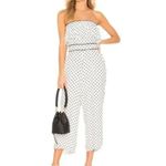 Lovers + Friends Carver White Black Polka Dot Jumpsuit Cropped Length Photo 1