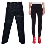Rag and Bone  Jeans High Rise Ankle Skinny Black Manson Designer Denim Raw Hem 28 Photo 1