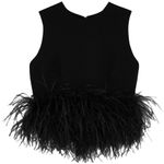 16arlington black Feather trim Top Size 2 Photo 2