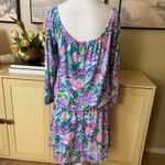 Lilly Pulitzer  Lana Skort Romper Dress Maldives Green Turtle Wave Size Large Photo 6