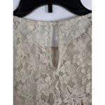 Guess  Lace Crop Top Long Sleeve Pearl‎ Oyster Multi Waist Tie XL Photo 6