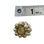 Vintage Signed Japan Gold Tone Bead Cluster Clip On Earrings Classy Formal Photo 7