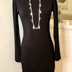 Solid Black Bodycon Sheath Dress Long Sleeve Photo 2