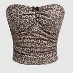 Romwe Leopard Print Strapless Top. Size XS. NWT Photo 0