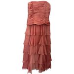 Cachet salmon Strapless Ruched Tiered Cocktail Dress Size 8 Photo 5
