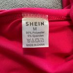 SheIn Turtleneck Top Womens M Hot Pink Long Sleeve Polyester Spandex Slim Fit Photo 3