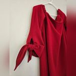 Tibi  Off The Shoulder Dress in Crimson Red Photo 2