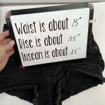 Monki  Tallie Sz 28 Shorts Distressed Denim Jean Black Turn Up Cuffed Hem Cotton Photo 11