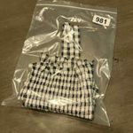 BP Gingham Checkered Smocked Crop Top Black White XS Sleeveless Photo 9