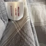 SO  Perfectly Soft Flannel Grey Cream White Button Shirt Women's Size Large Photo 1