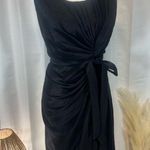 Anthropologie BHLDN BLACK SILK & LINEN PLEATED MINI DRESS Photo 2