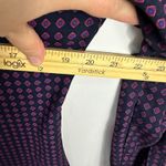 EXPRESS Portofino Shirt S Navy Geometric Workwear Preppy Career Office Siren Photo 7