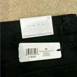 We Wore What NWT  high rise black button front crossover straight leg jeans Photo 4
