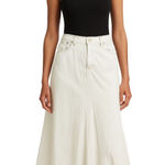 Goddess Jeans Maxi Balloon Skirt Light Khaki Size 5 Boho Y2K Flare Denim Photo 0