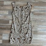Alice + Olivia  Gold Sequin Shift Dress Size 4 Photo 4