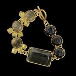 Banana Republic Black Gray Green Stones Gold Plated Bracelet Photo 11