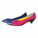 Vintage 80s Impo Colorblock pumps kitten heel size 8 pink blue Photo 2