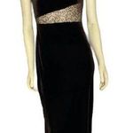 Roberta velvet and sheer cutout fitted maxi dress with side slit size medium Brown Photo 0