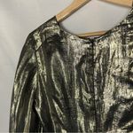 Ramy Brook Gold Metallic Silk Long Sleeve Mini Dress 2 Photo 5
