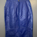 Together Leather Skirt Womens 12 Blue High Waist Pencil Genuine Lined Midi YKK Photo 0