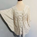 Canyon River Blues  Women Light Tan Stripped Dolman Relaxed Fit Pull Over Top L Photo 2