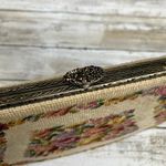 American Vintage VTG Purse Needlepoint Tapestry Floral Cream Pink Framed 50s 60s Classic Coquette Photo 8
