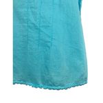 Avenue Womens Plus Size 14/16 Blue Sleeveless Cotton Top With Lace Trim Photo 2
