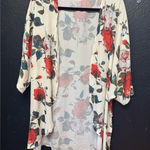 Source Unknown Women’s White Red Floral Kimono Size XXL Photo 0