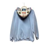JK Sia crochet hoodie. XL. Light blue mineral wash. Photo 1
