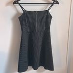 EXPRESS Quarter Zip-Up A-Line Pin Stripe Skater Mini Dress Photo 7
