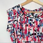 Motherhood Maternity  Red & Blue Printed Short Sleeve Blouse S Photo 2