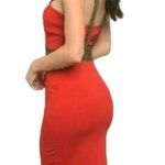 Kimcine Metallic Sexy Bodycon Mini Dress Red Gold Size Small NWT Photo 4