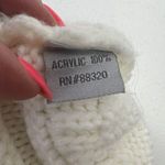 C.C. Exclusive Faux Fur Pom Pom Cream Cable Knit Beanie Ivory Stretch Cozy OS Photo 4