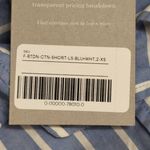 Everlane NWT  Blue White Striped Collared Long Sleeve Cropped Button Shirt XS Photo 9