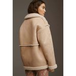 New MOTHER Toasty Faux Suede Shearling Jacket Snowed In Size L Tan Size L Photo 1
