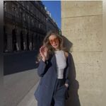 ZARA  Bloggers Fav Navy Blue Tailored Double Breasted Lapel Collar Blazer Zs S Photo 3