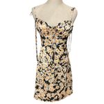 Commense Women's Daisy Printed Floral Short Dress Sz XS Black Yellow Summer NWT Photo 5