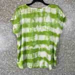 Dress Barn Green & White Tie Dye Stripe Silky Feel Blouse - Size XL - Scoop Neck Photo 5