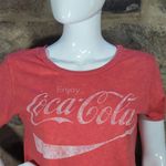 Coca Cola Cropped Top Short Sleeve Graphic Tee Red White Woman's Size Large Photo 1