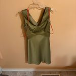 Victoria Beckham Printed Hammered Satin Star Mini Dress in Sandstone/Satsuma Red Photo 5