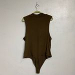 Good American  Olive Green Sleeveless Turtleneck Jersey Knit  Bodysuit Sz 6 Photo 8
