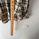 Free People Womens Plaid Long Sleeve Button Shirt Olive Green Bohemian Cabin XS Photo 4