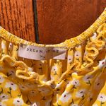 Yellow Floral Puff Sleeve Dress Size XL Photo 2